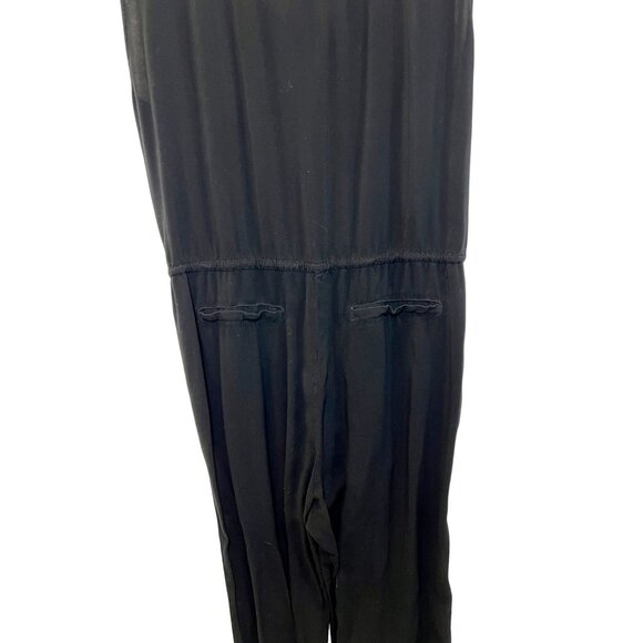 ENZA COSTA Black Sleeveless Challis Utility Drawstring Waist Jumpsuit - Size M - Picture 9 of 15